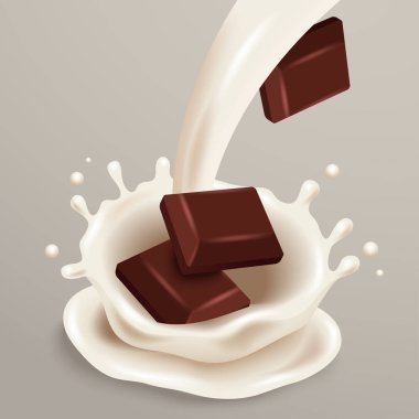 çikolata ve süt sıçrama