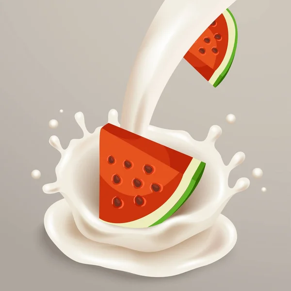 Meloun a mléko — Stockový vektor