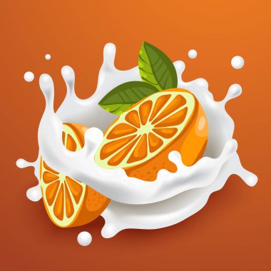 portakal ve süt splash