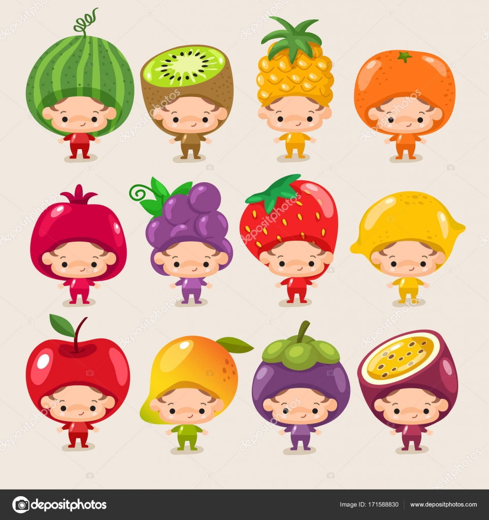 Boy wearing fruit hat Stock Vector Image by ©daraon 171588830