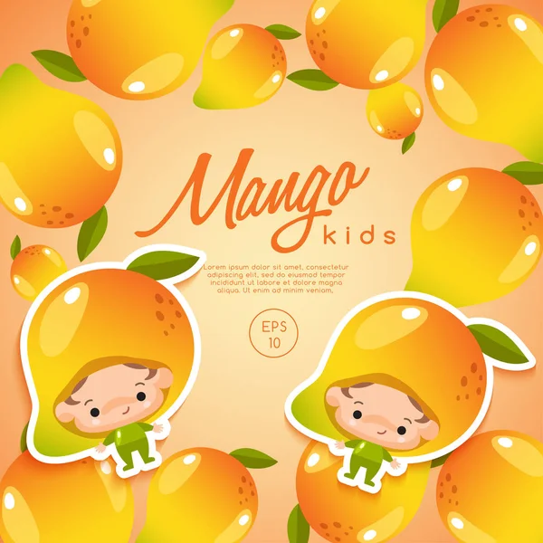 Fiú és lány visel kalapot mangó — Stock Vector