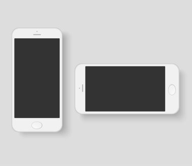 iki beyaz akıllı telefonlar