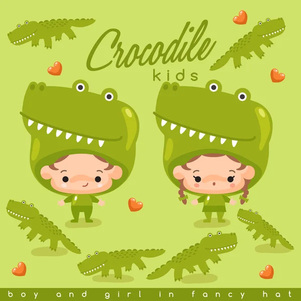 Motif crocodile dessin animé mignon — Image vectorielle