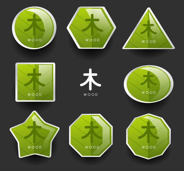 chinese element wood vector illustration 