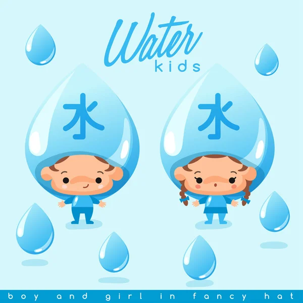 Elemento Chines Vector Agua Ilustración — Vector de stock