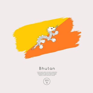Bhutan bayrak vektör illüstrasyonu 
