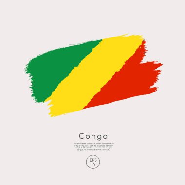 Kongo Cumhuriyeti bayrağı illüstrasyon vektör 