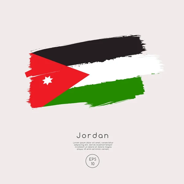 Jordania Bandera Vector Ilustración — Archivo Imágenes Vectoriales