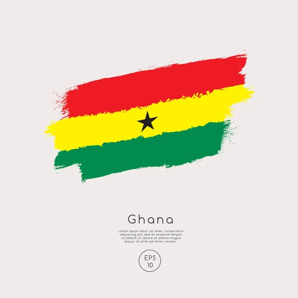 Ghana Bandera Vector Ilustración — Vector de stock