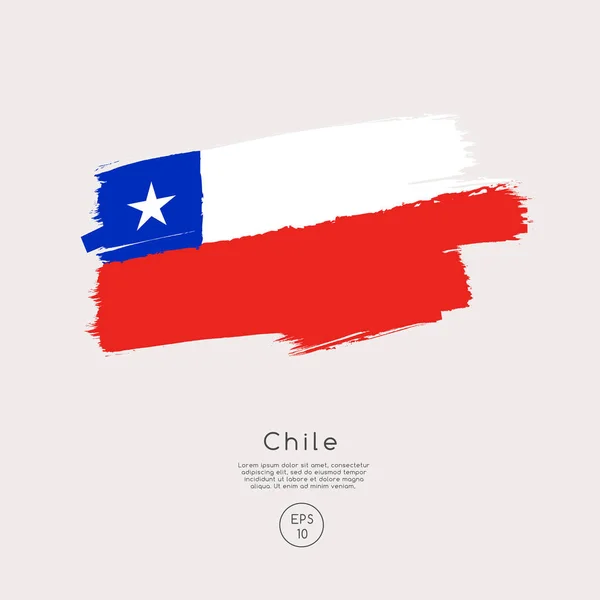 チリの国旗ベクトル イラスト — ストックベクタ