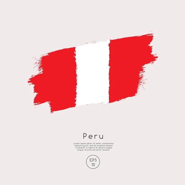 Illustrazione Vettoriale Bandiera Peru — Vettoriale Stock
