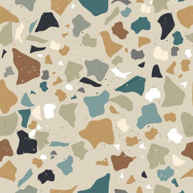 Dizi güzel Terrazzo Seamless Modeli: vektör çizim