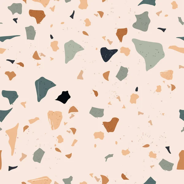 Aantal Prachtige Terrazzo Naadloze Patroon Vector Illustratie — Stockvector