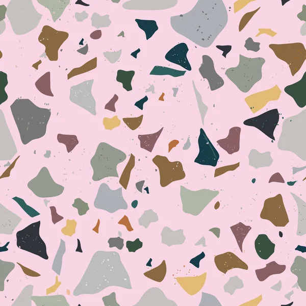 Aantal Prachtige Terrazzo Naadloze Patroon Vector Illustratie — Stockvector