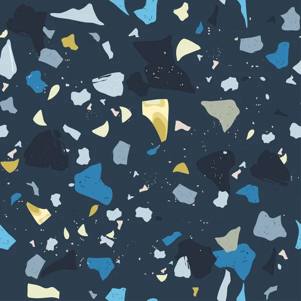 Aantal Prachtige Terrazzo Naadloze Patroon Vector Illustratie — Stockvector