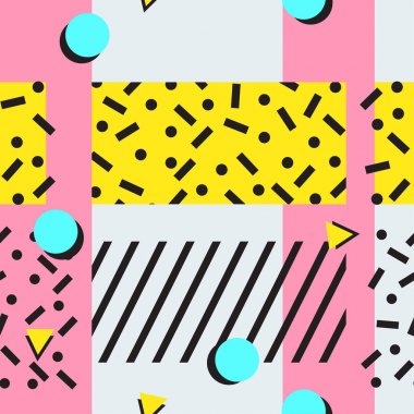 Yazdırma, Web sitesi, kumaş, renkli soyut Seamless Modeli kartları vb: vektör çizim