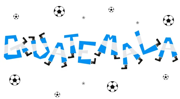 Calcio Bandiera Del Guatemala Con Alfabeto Divertente Vettoriale Illustrazione — Vettoriale Stock