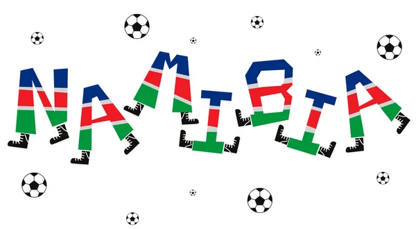 Fußball Weltfahne Auf Witzigem Alphabet Set Vektorillustration — Stockvektor