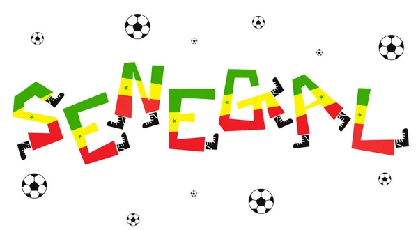 Fußball Weltfahne Auf Witzigem Alphabet Set Vektorillustration — Stockvektor