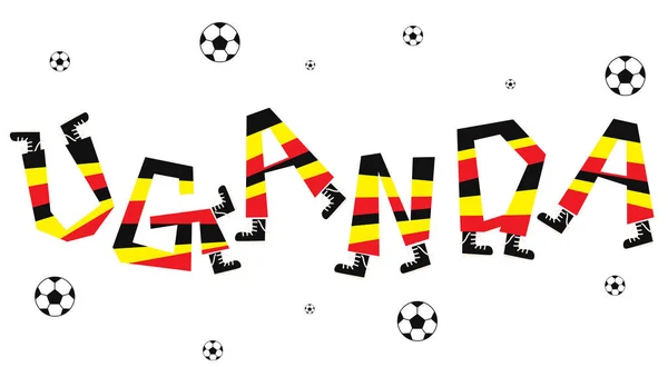 Fußball Weltfahne Auf Witzigem Alphabet Set Vektorillustration — Stockvektor