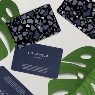 Güzel Terrazzo desen kartvizit şablonuna: vektör çizim