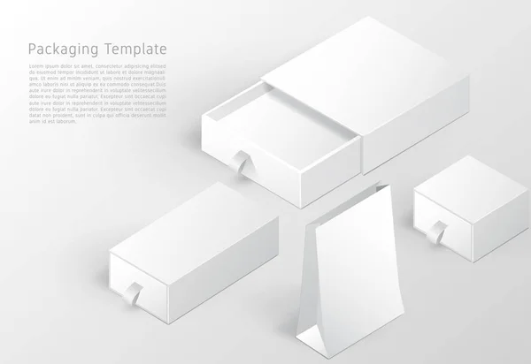 Modelo Embalagem Branco Ilustração Vetorial — Vetor de Stock