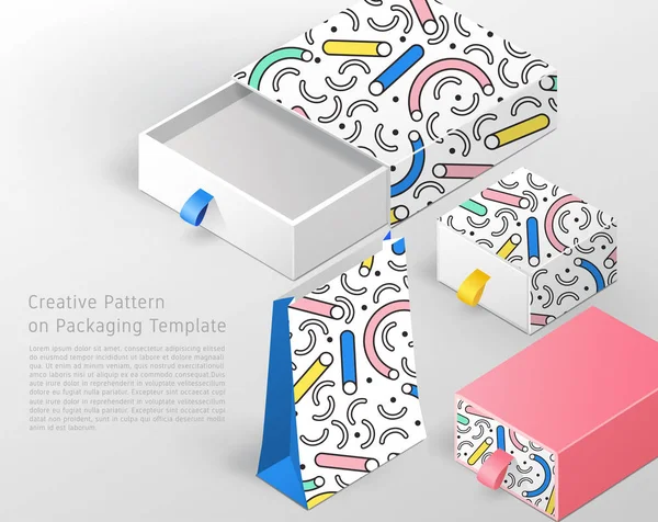 Creative Pattern Packaging Template Vector Illustration — стоковый вектор