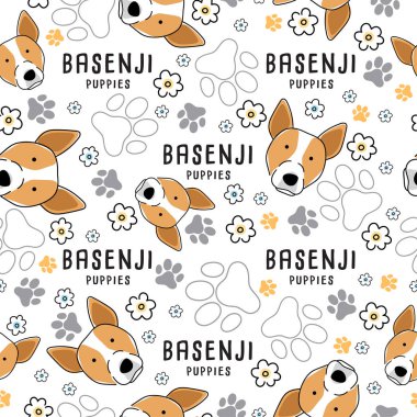 Köpek doğurmak koleksiyonu: Dikişsiz desen: vektör çizim