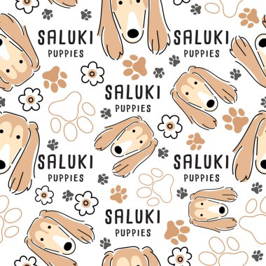 Köpek doğurmak koleksiyonu: Dikişsiz desen: vektör çizim