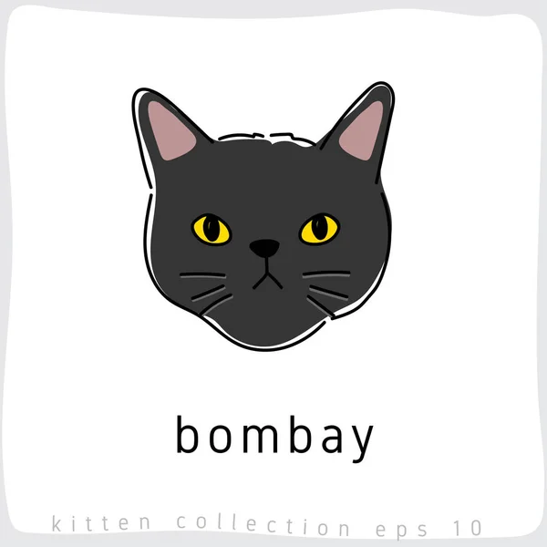 Ilustração Vetorial Gato Bombay —  Vetores de Stock