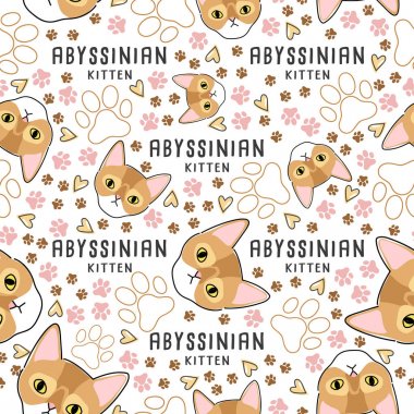 Kedi doğurmak koleksiyonu: Dikişsiz desen: vektör çizim