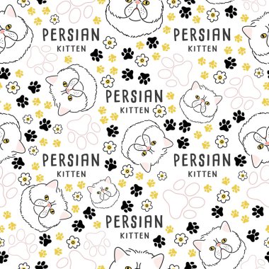 Kedi doğurmak koleksiyonu: Dikişsiz desen: vektör çizim