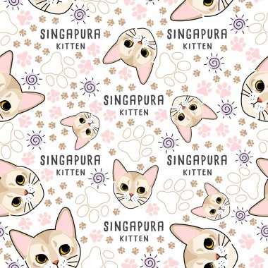 Kedi doğurmak koleksiyonu: Dikişsiz desen: vektör çizim