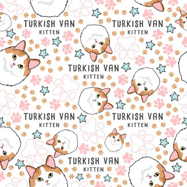 Kedi doğurmak koleksiyonu: Dikişsiz desen: vektör çizim
