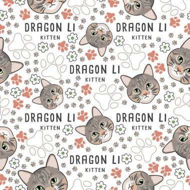 Kedi doğurmak koleksiyonu: Dikişsiz desen: vektör çizim