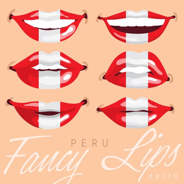 Bandera Del Mundo Pintada Con Labios Mujer Vector Illustration — Vector de stock