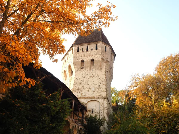 Old Watch Tower Located Medieval City Transylvania Sighisoara Romania — стоковое фото