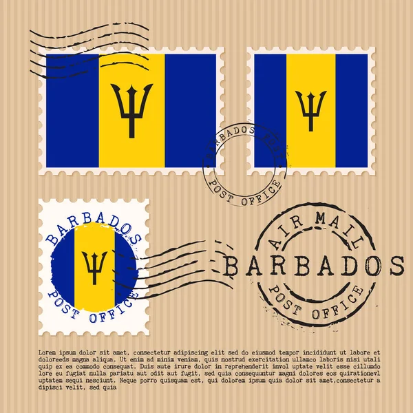 Francobolli Isolati Sfondo Carta Marrone Con Bandiera Nazionale Vector Illustration — Vettoriale Stock