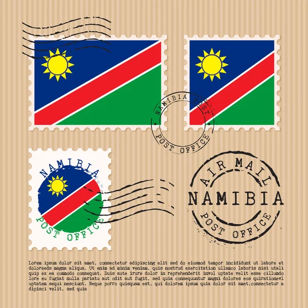 Γραμματόσημα Που Απομονώνονται Καφέ Χάρτινο Φόντο Εθνική Σημαία Vector Illustration — Διανυσματικό Αρχείο