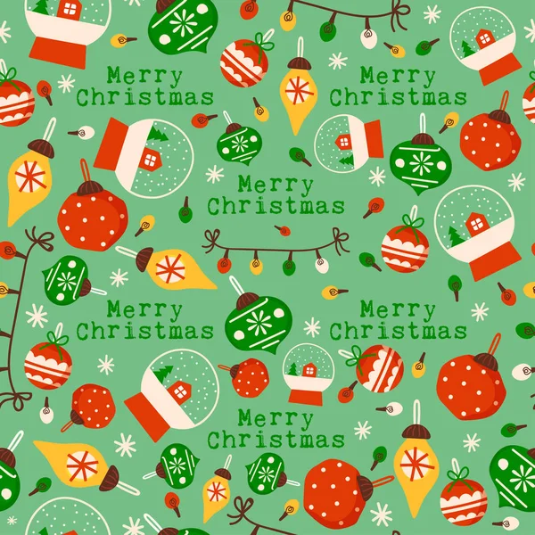 Christmas Elements Seamless Pattern Vector Illustration — Stock Vector