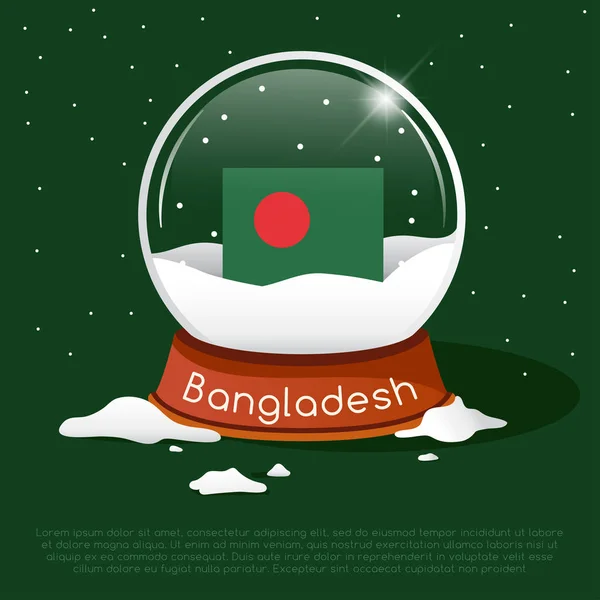 Frohe Weihnachten Glaskugel Mit Nationalflagge Vektor Illustration — Stockvektor
