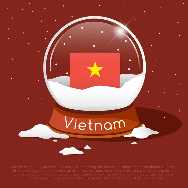Merry Christmas Glass Ball National Flag Vector Illustration — 스톡 벡터