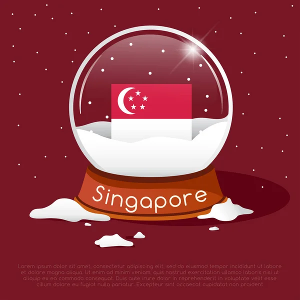 Merry Christmas Glass Ball National Flag Vector Illustration — Stock Vector