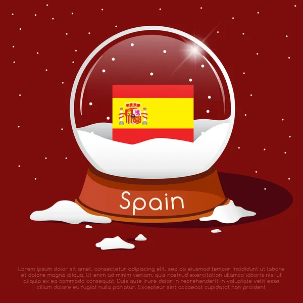 Feliz Navidad Bola Cristal Con Bandera Nacional Vector Illustration — Vector de stock