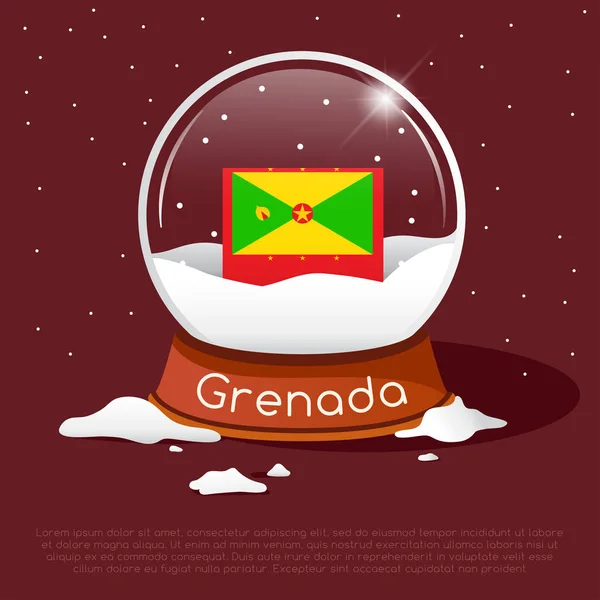 Merry Christmas Glass Ball National Flag Vector Illustration — ストックベクタ