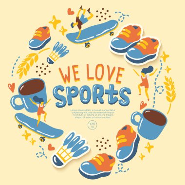 Card template with Back to School elements on pastel background : Vector Illustration