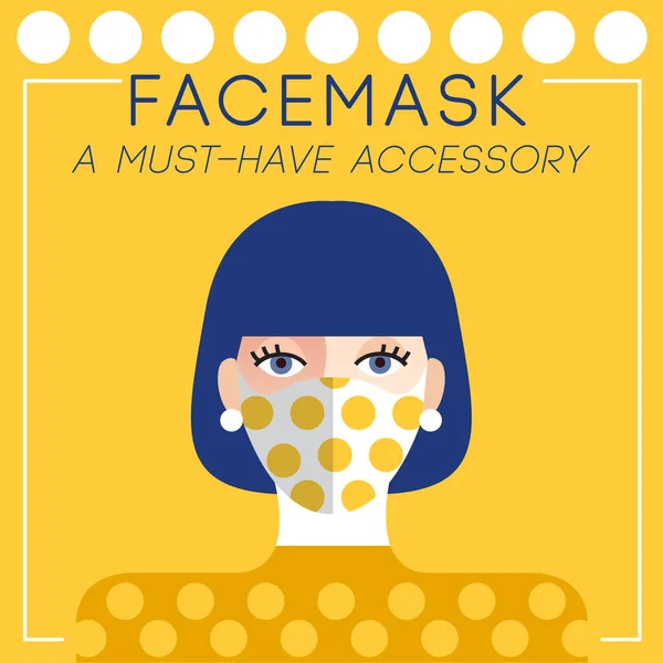 Ensemble Femmes Branchées Portant Masque Chirurgical Élégant Illustration Vectorielle — Image vectorielle