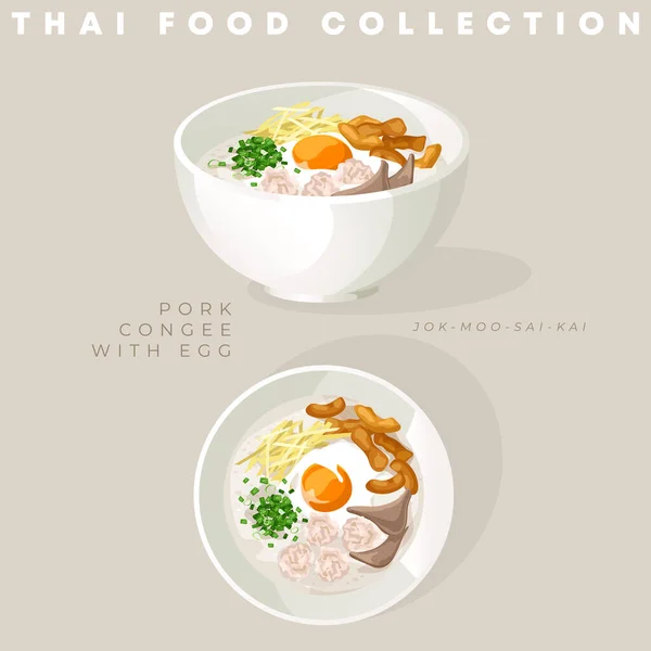 Coleta Comida Tradicional Tailandesa Ilustração Vetorial — Vetor de Stock
