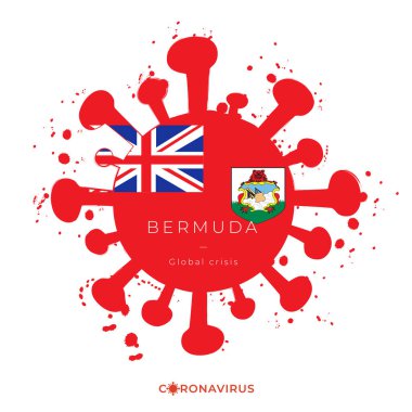 Renk sıçramaları ve ulusal bayrak ile grunge tarzı Coronavirus: Vektör İllüstrasyonu