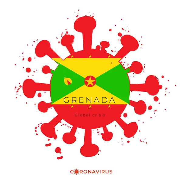Coronavirus Grunge Stijl Met Kleurspatten Nationale Vlag Vector Illustratie — Stockvector